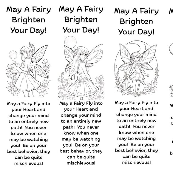 Color Your Own Fairy Bookmarks, 5 qty! - Picture 15 of 16